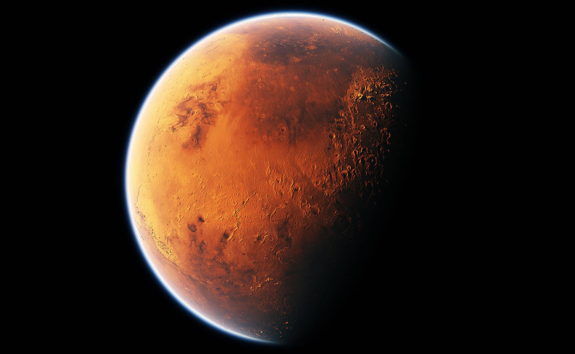 Aerial Shot Of Mars' Atmosphere Background