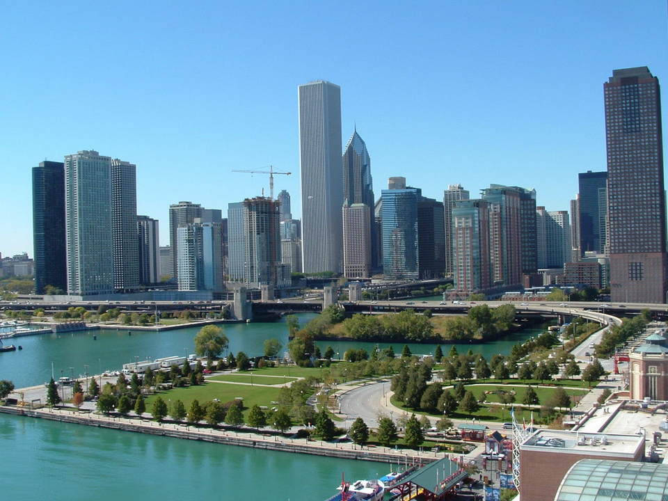 Aerial Shot Of Navy Pier In Chicago, Illinois