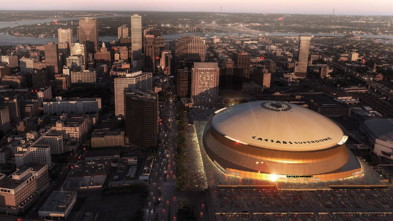 Aerial Shot Of New Orleans Superdome Background