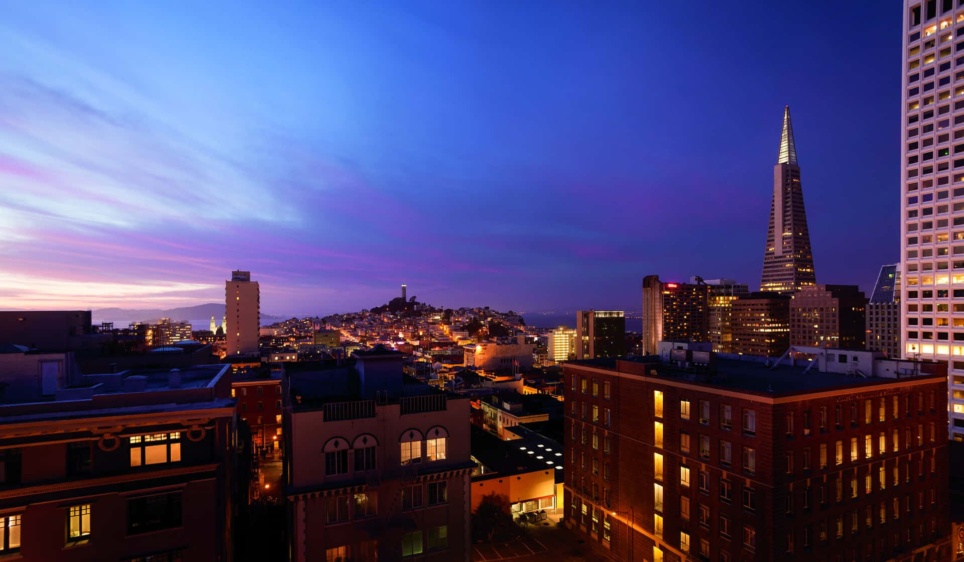Aerial Shot Of Transamerica Pyramid Background