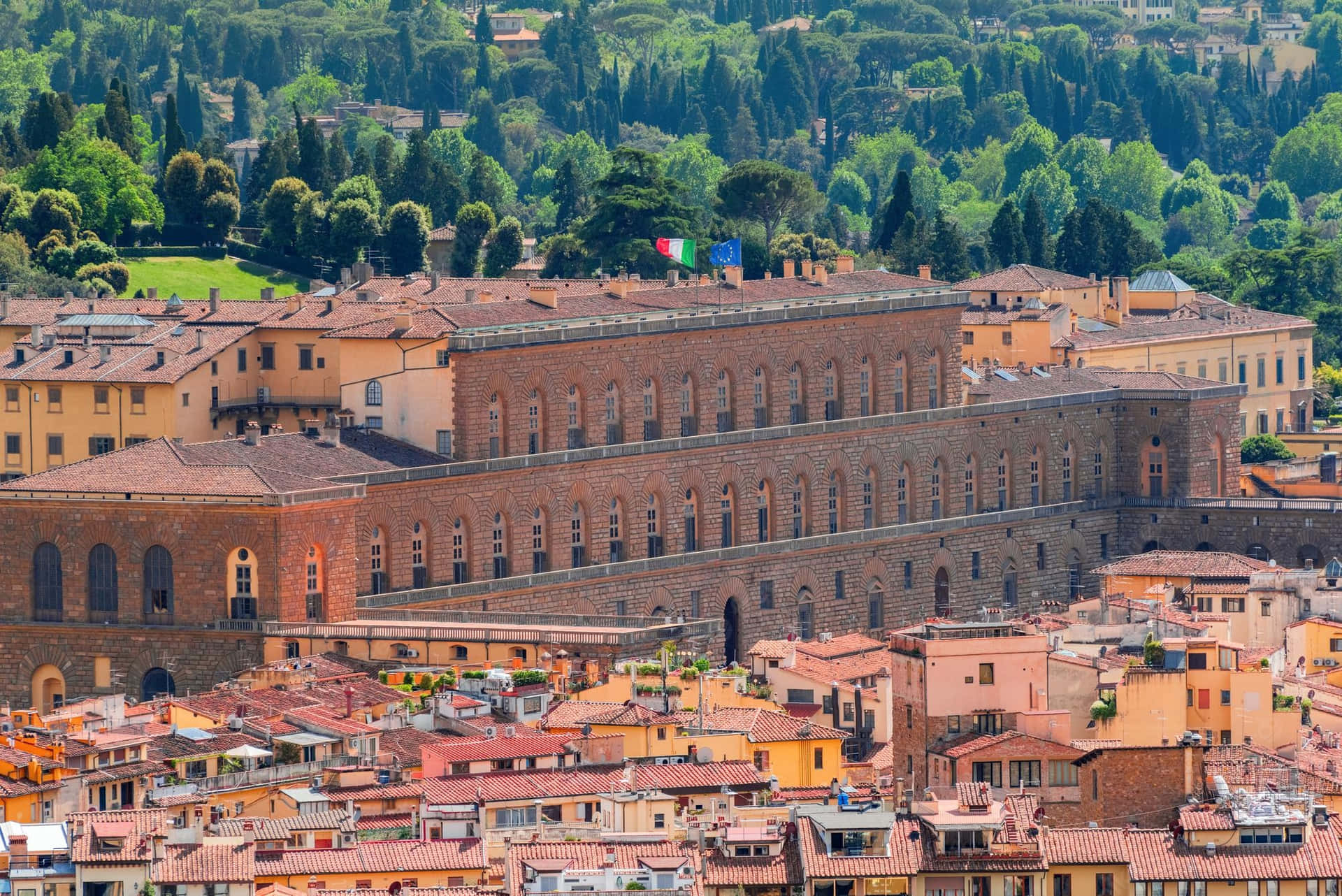 Aerial Shot Palazzo Pitti Background