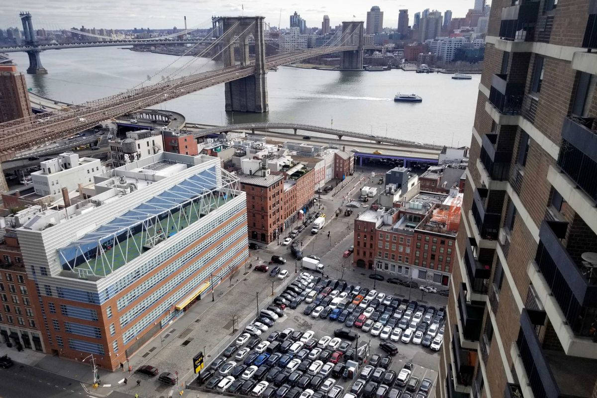 Aerial Shot South Street Seaport Background