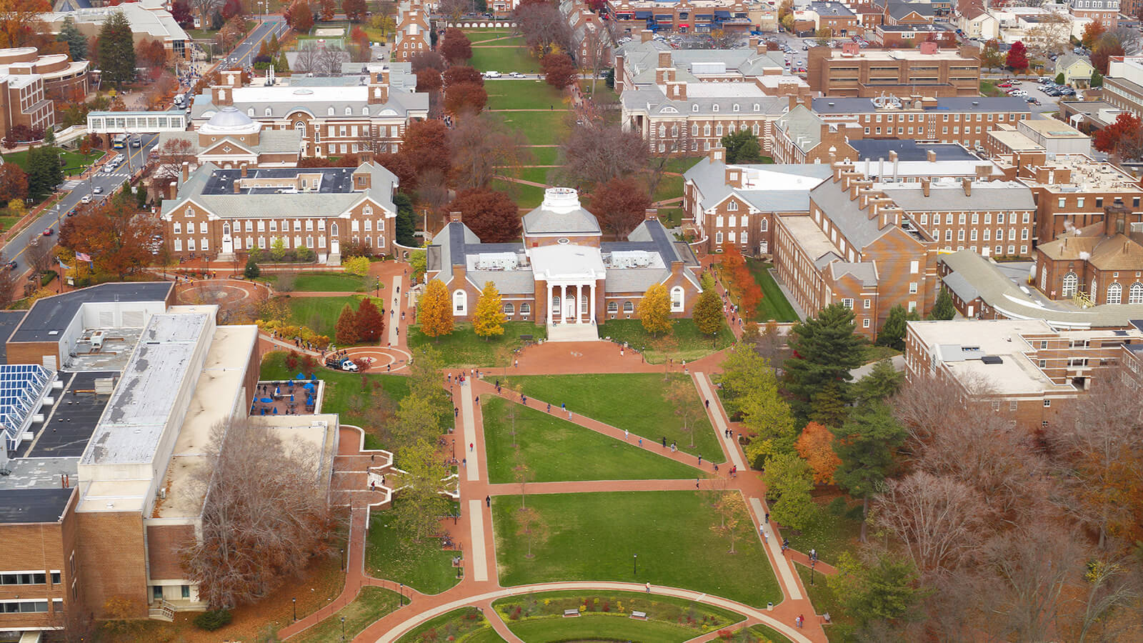 Aerial Shot University Of Delaware Campus Background