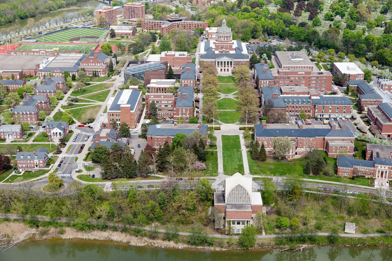 Aerial Shot University Of Rochester Campus Background