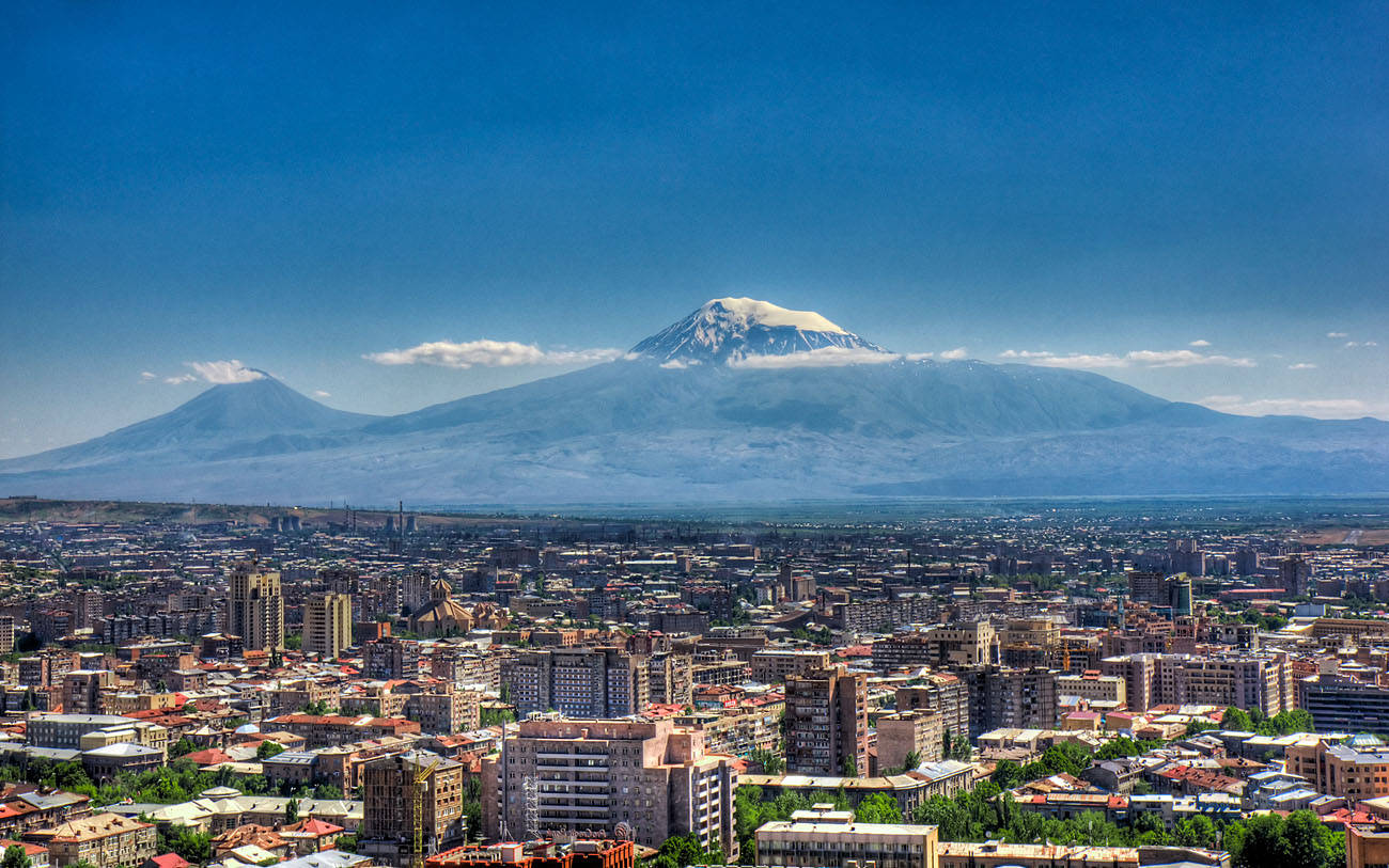 Aerial View In Yerevan Background