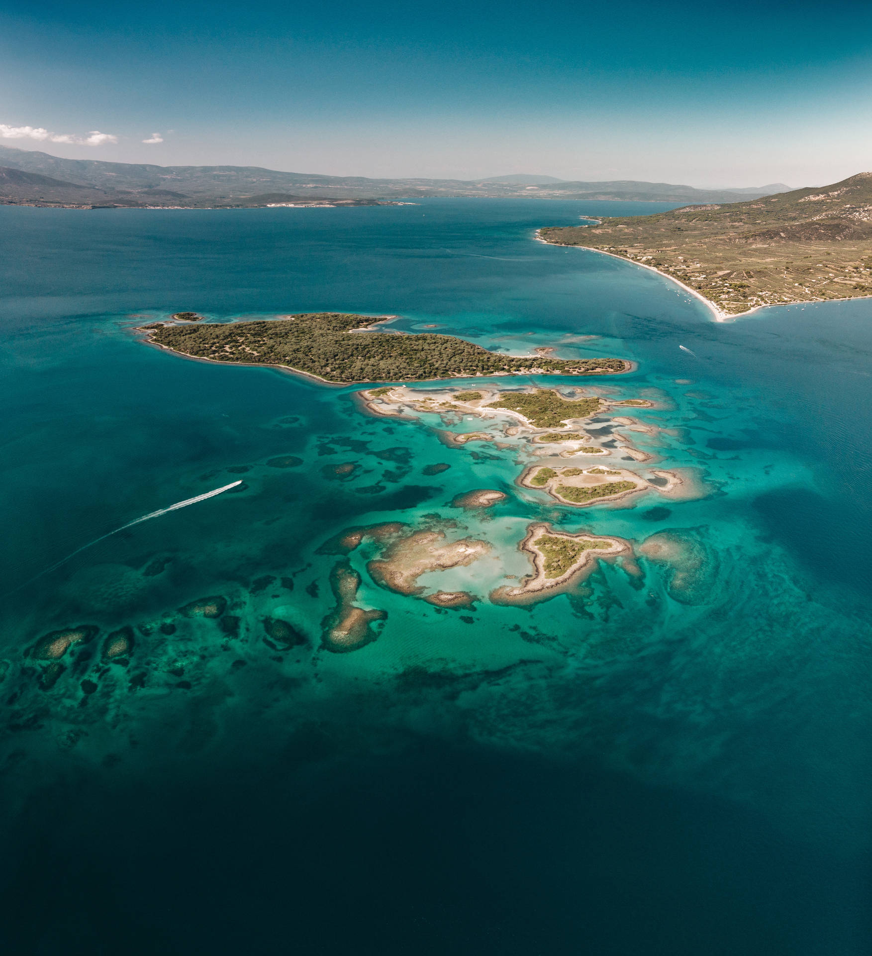 Aerial View Island In Greece Background