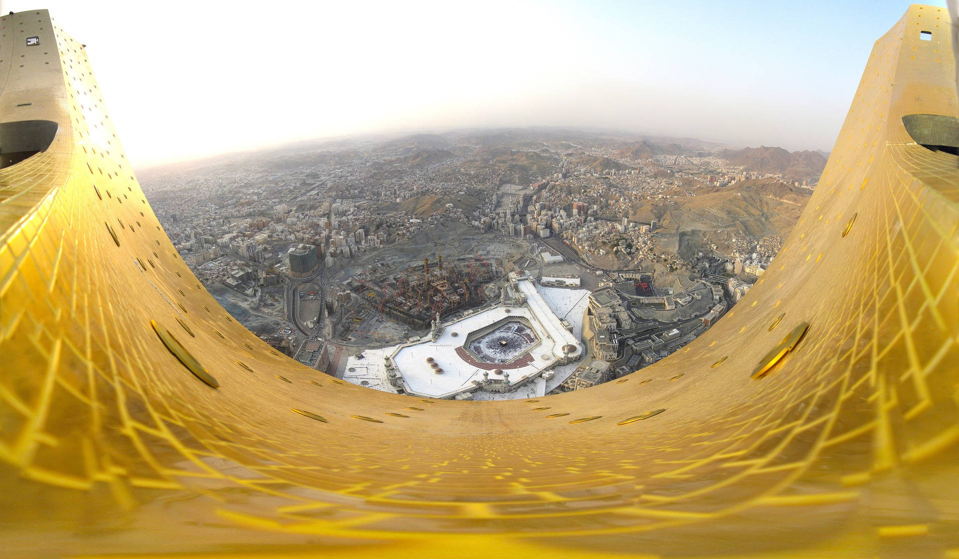 Aerial View Makkah Madina City Landscape Background
