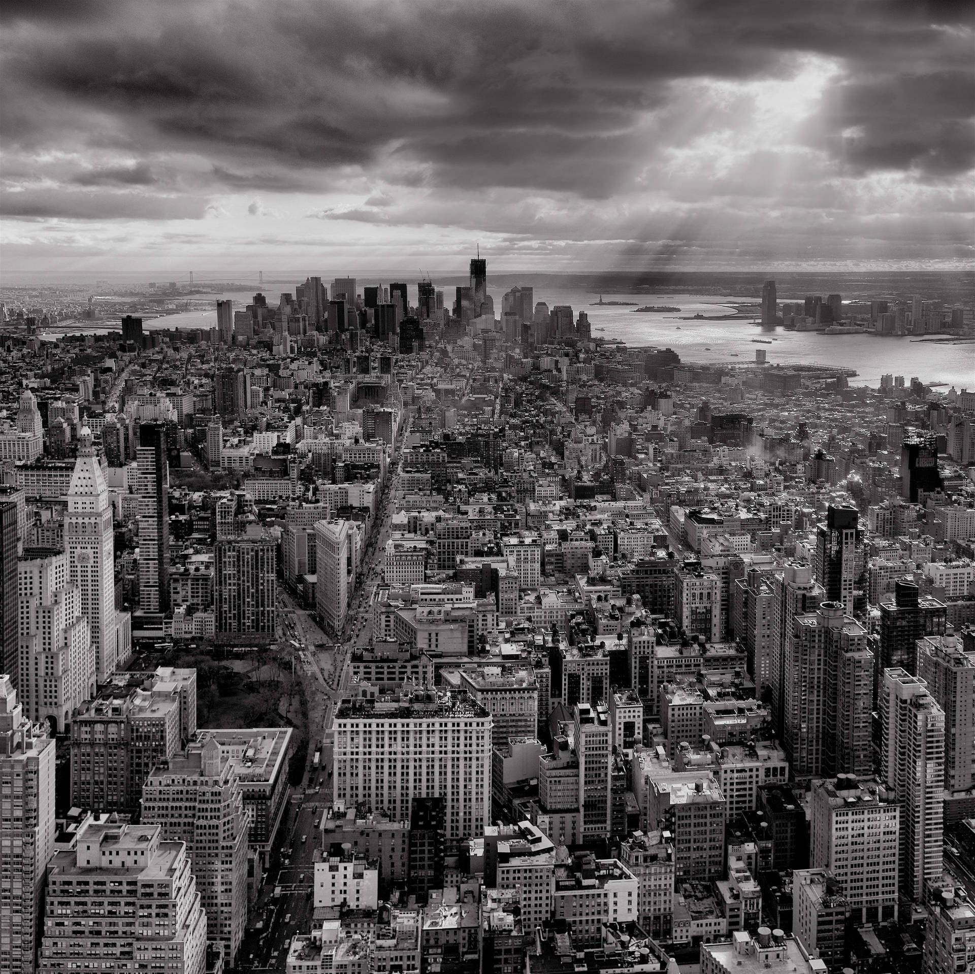 Aerial View Manhattan High Rise Skyscrapers