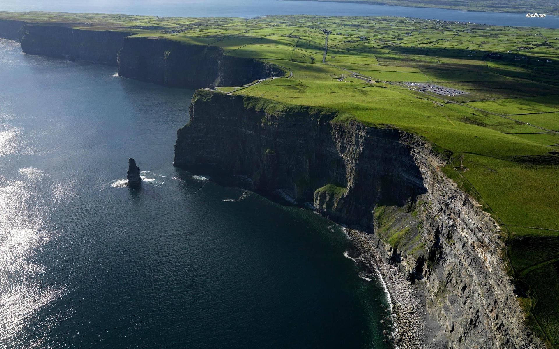 Aerial View Moher Cliffs Ireland Background
