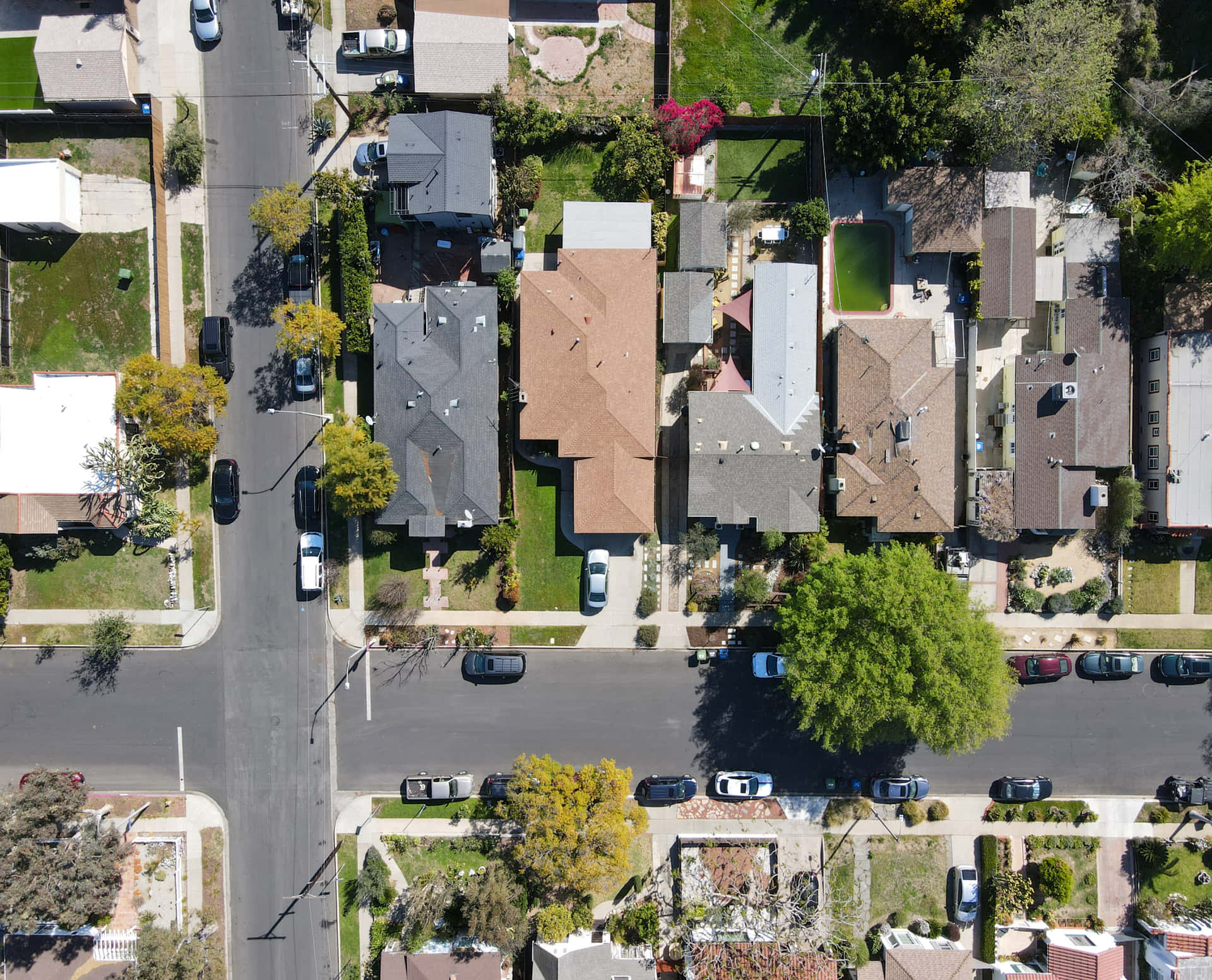 Aerial View Of A Local Village Background