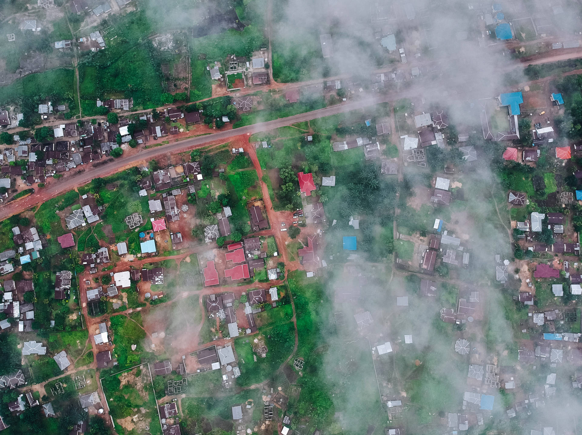 Aerial View Of Bo Sierra Leone Background