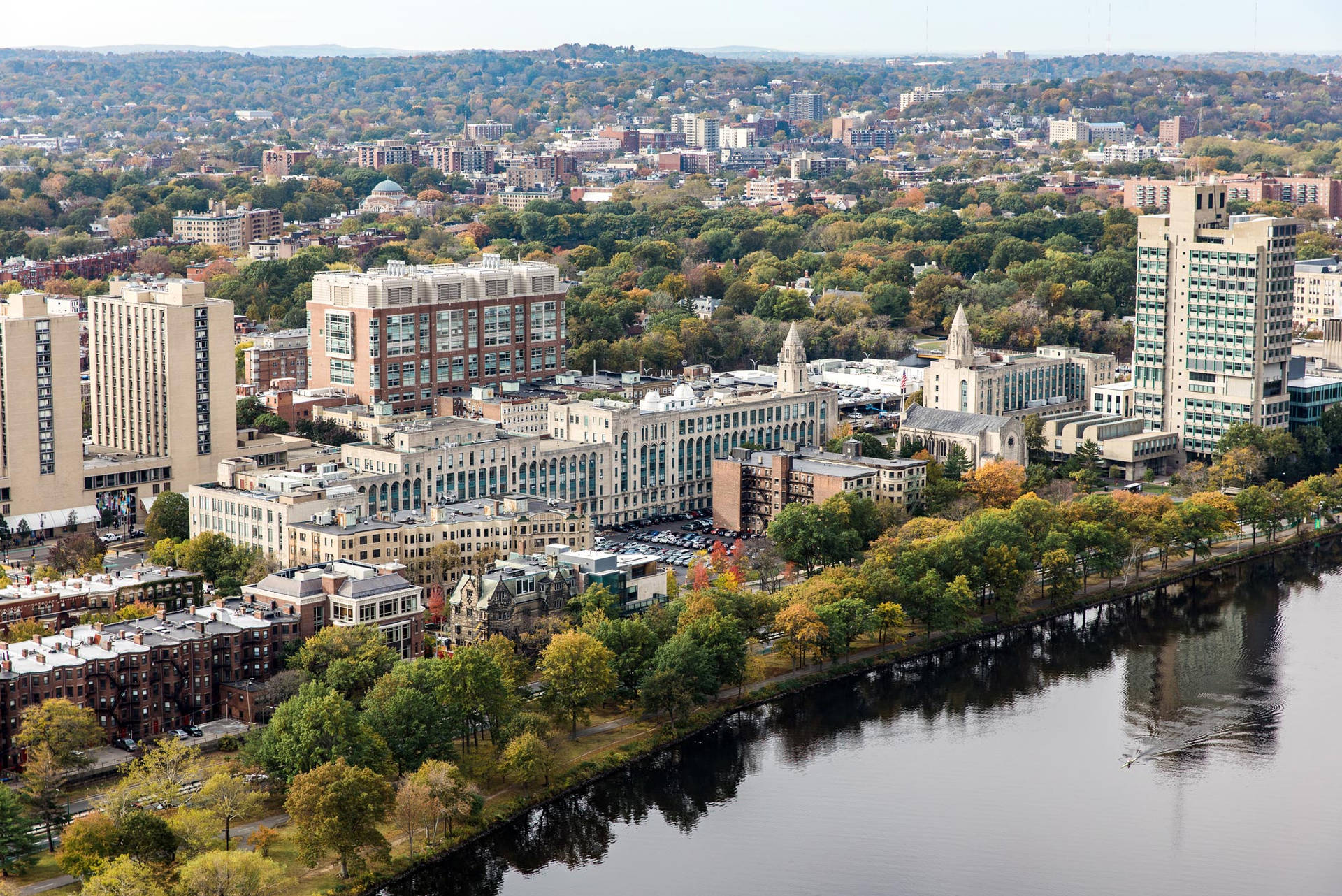 Aerial View Of Boston University's Campus