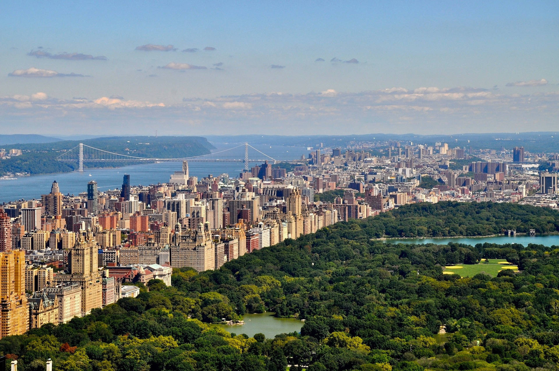 Aerial View Of Central Park Landscape Background