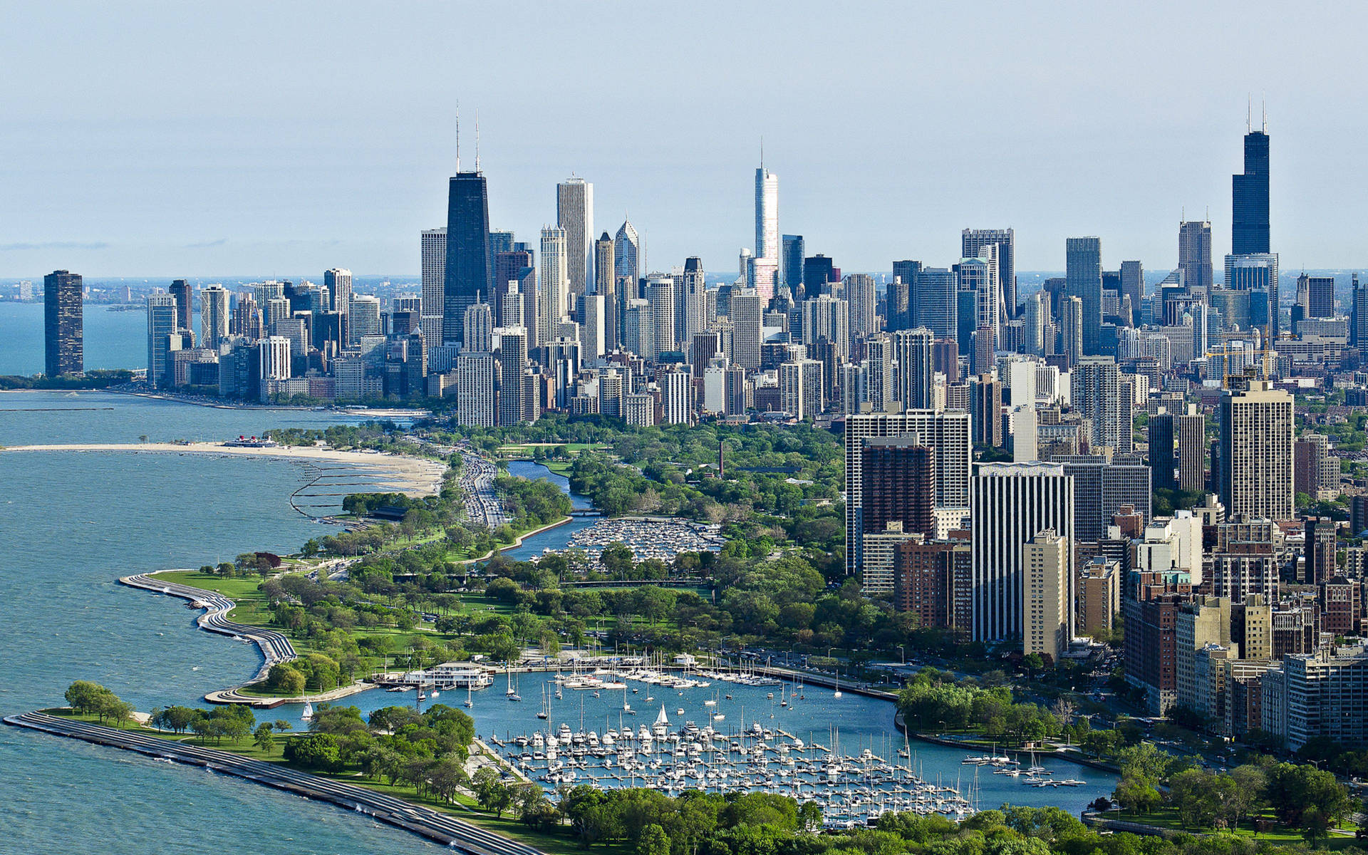 Aerial View Of Chicago Background