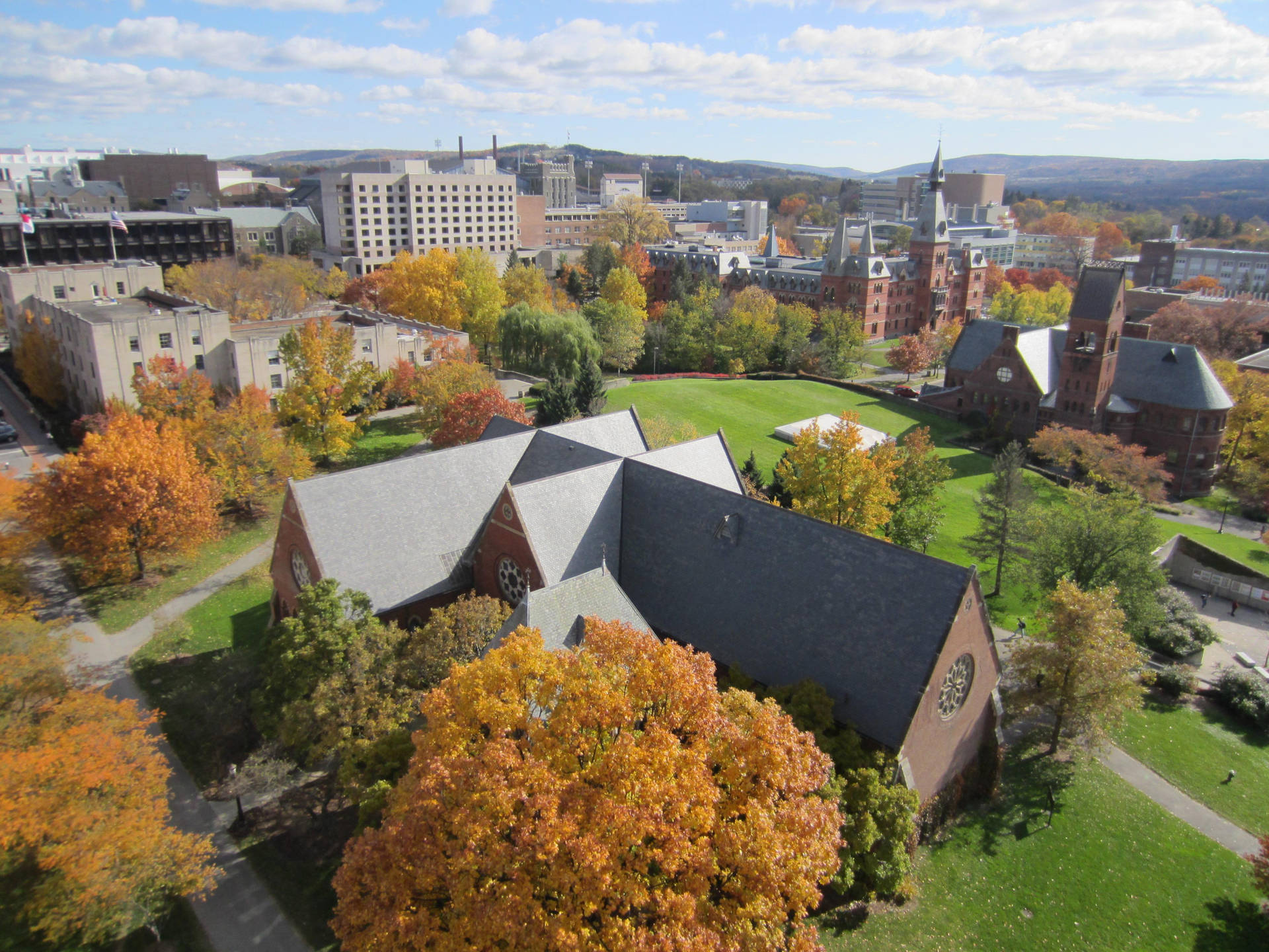 Aerial View Of Cornell University Ithaca Campus