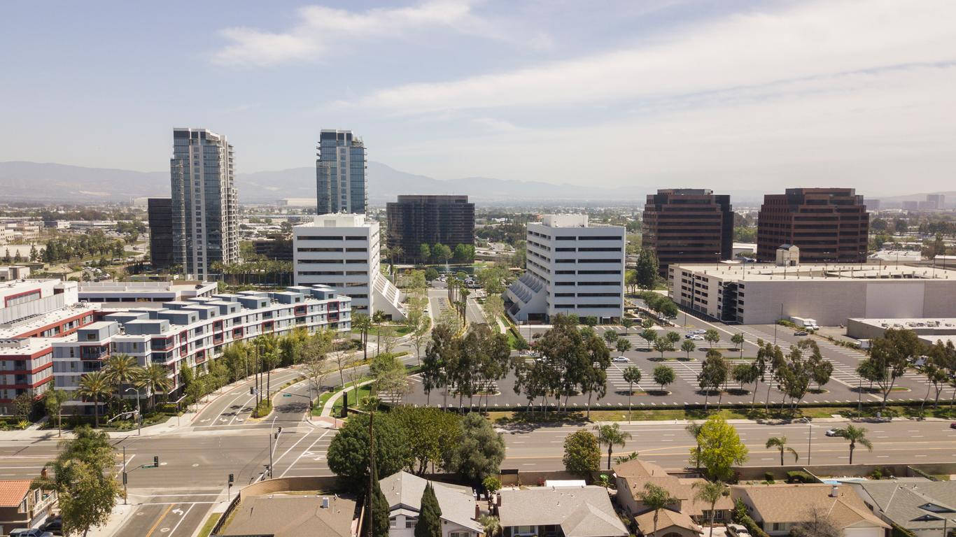 Aerial View Of Downtown Santa Ana Background