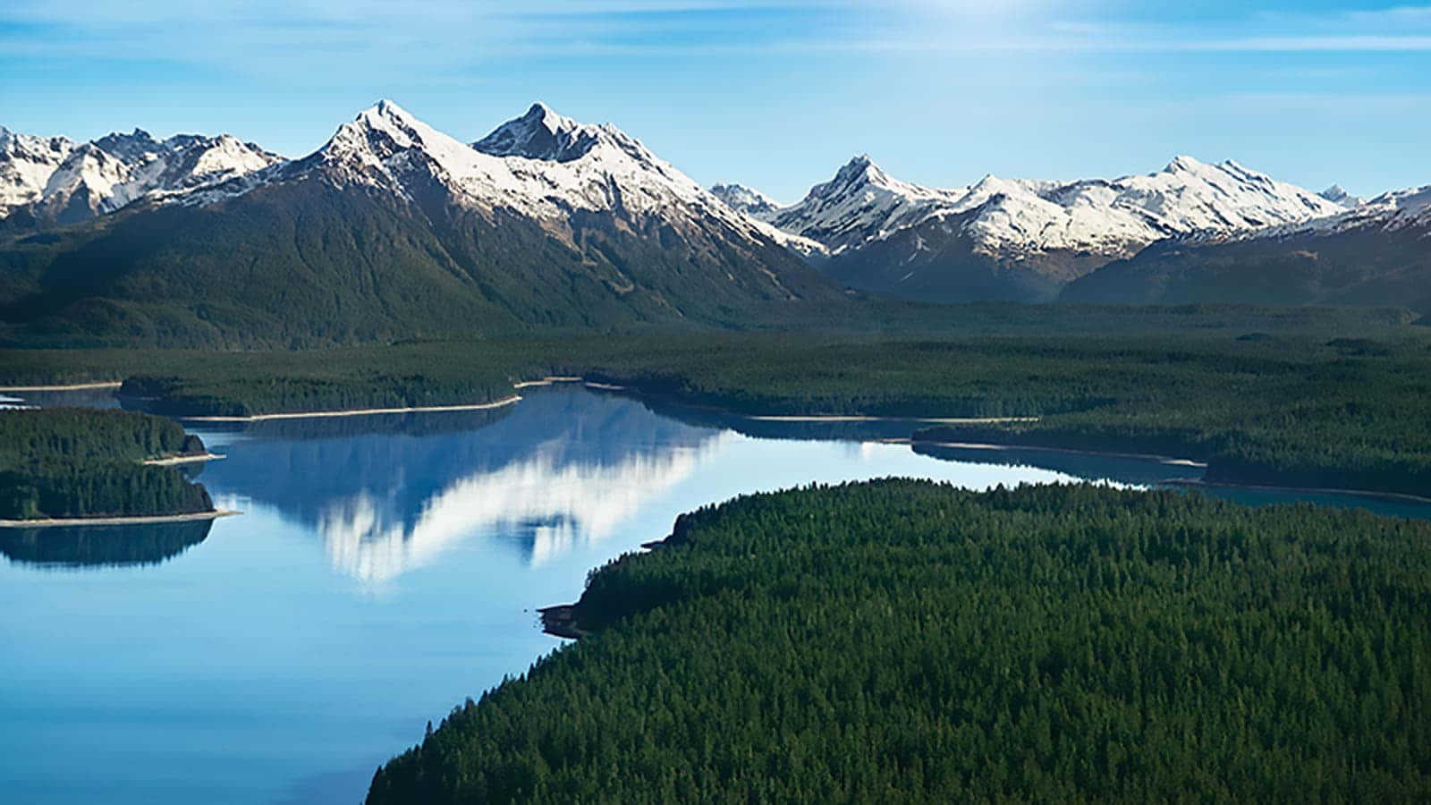 Aerial View Of Glacier Bay National Park Islands