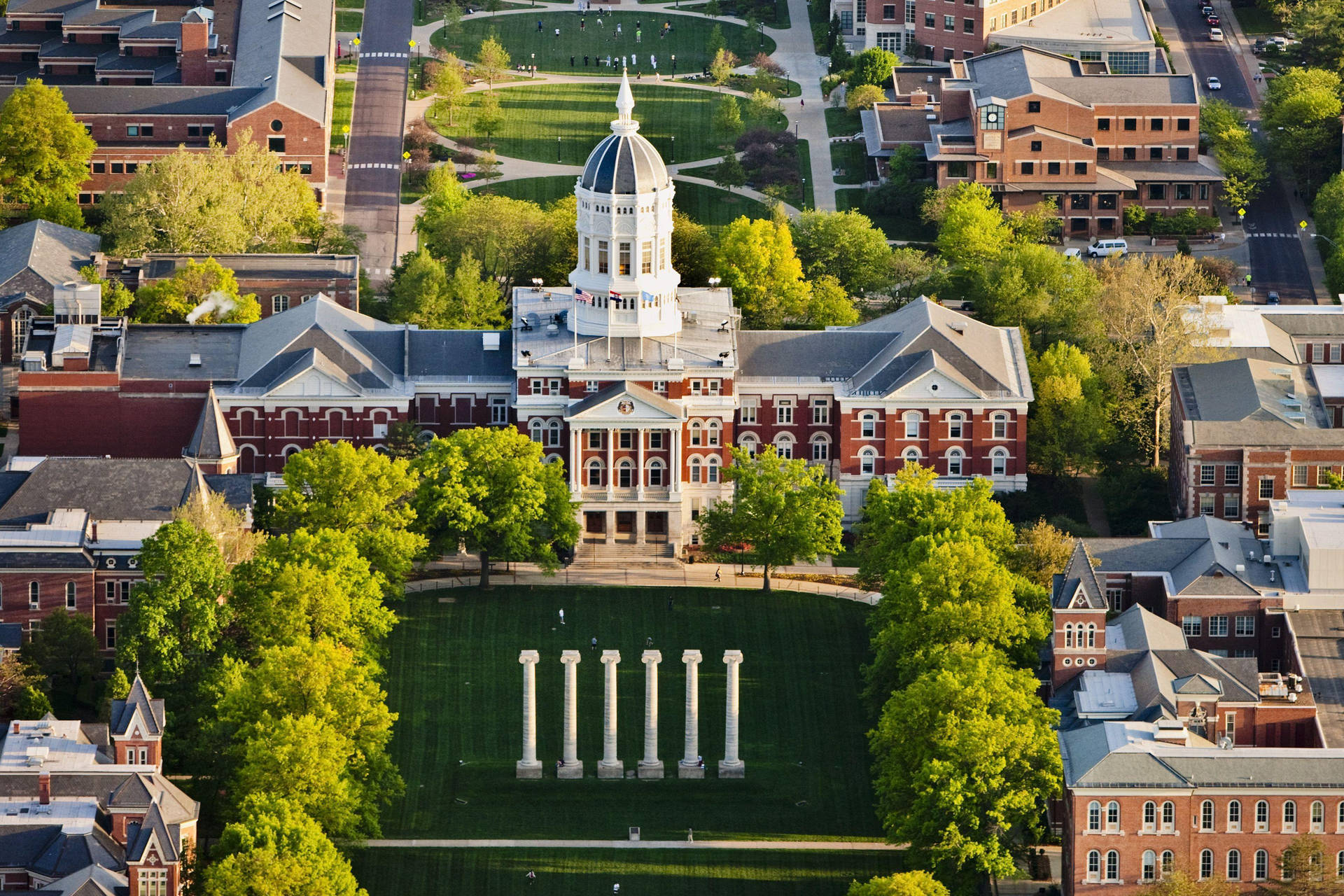 Aerial View Of Jesse Hall At Missouri University Of Science And Technology