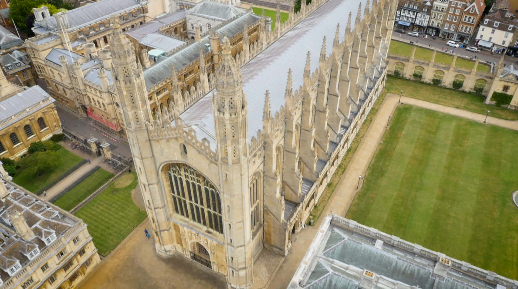 Aerial View Of King's College Chapel, Cambridge University Background