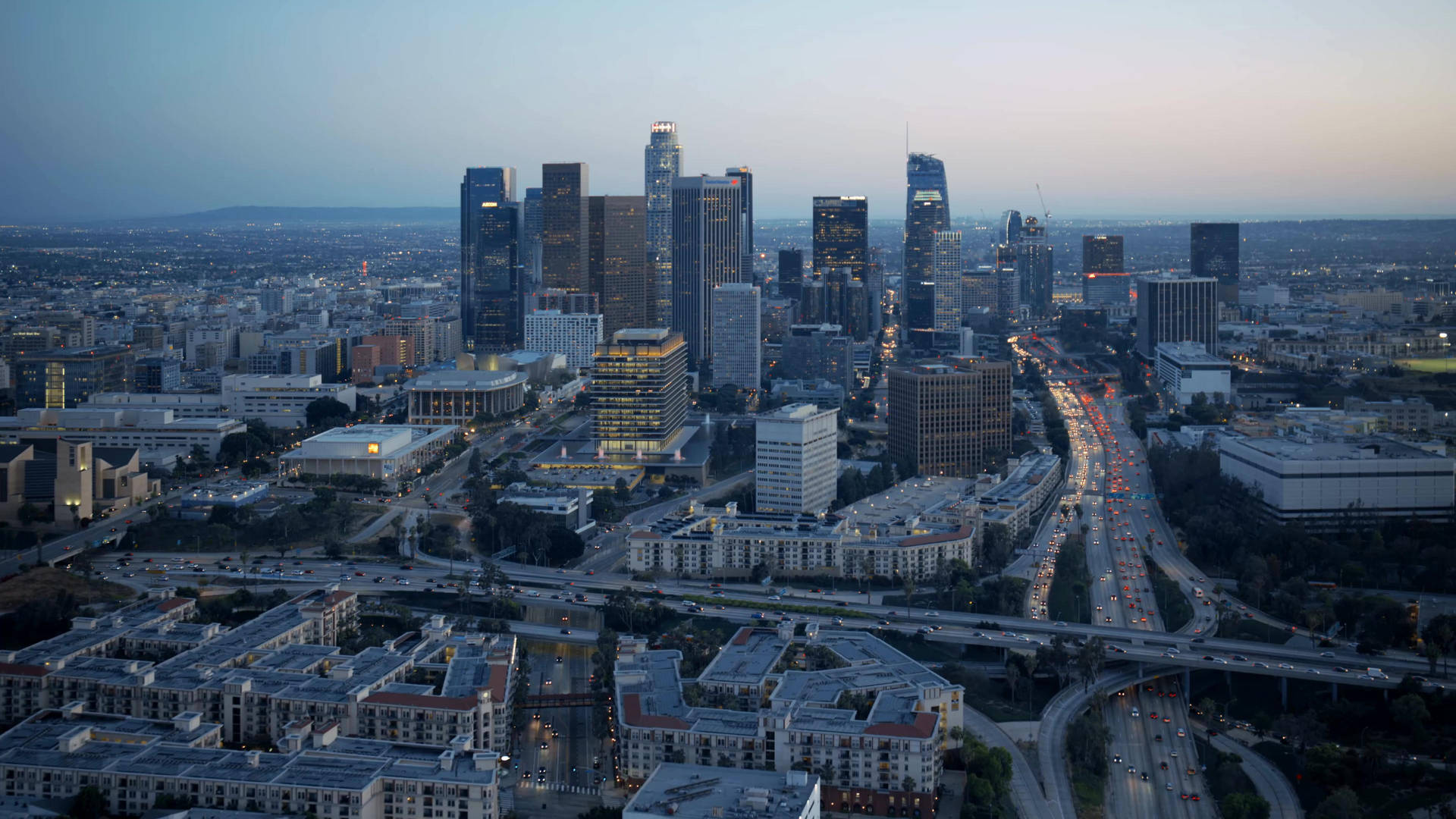 Aerial View Of Los Angeles 4k Background