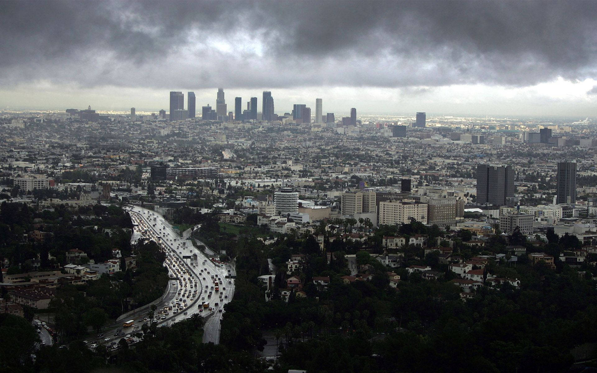 Aerial View Of Los Angeles California Background