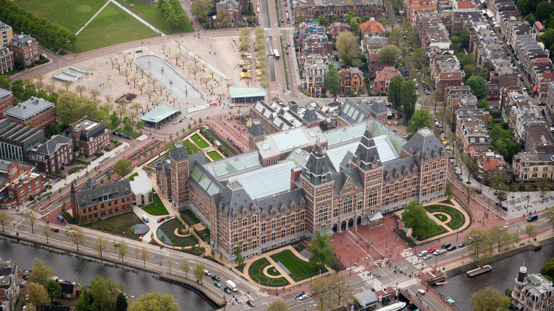 Aerial View Of Rijksmuseum Background