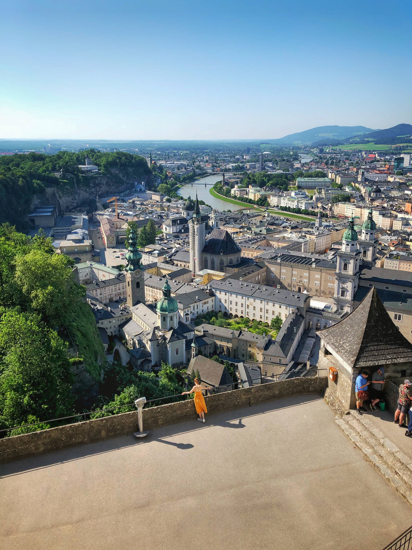 Aerial View Of Salzburg Austria Background