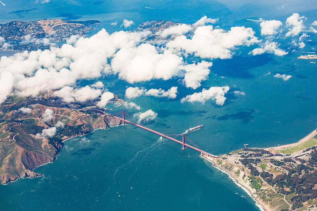 Aerial View Of San Francisco Golden Gate Bridge Background