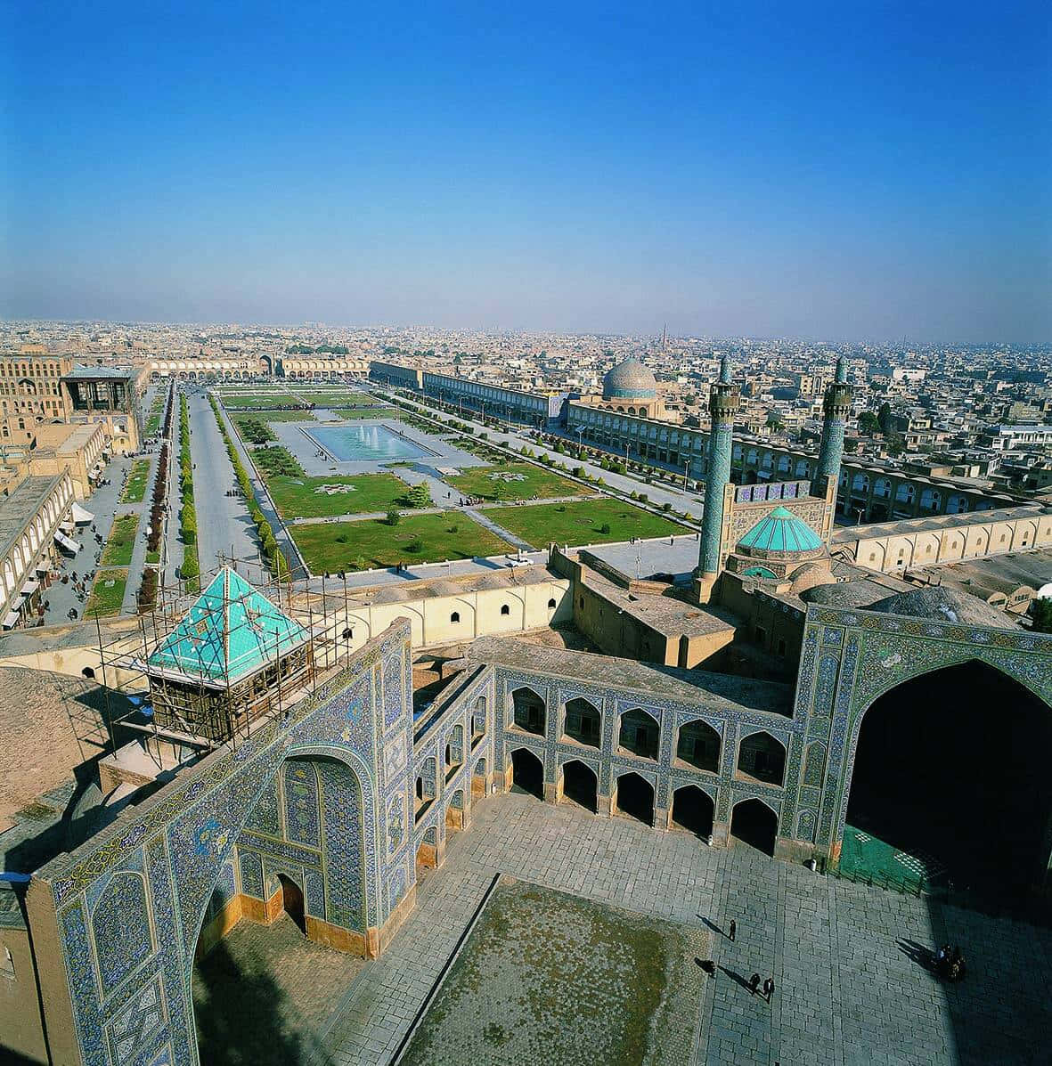 Aerial View Of Shah Mosque Background