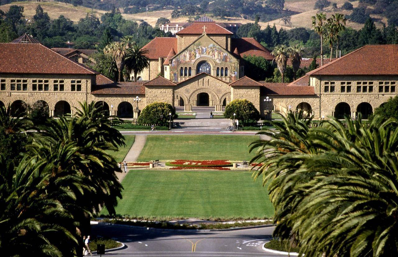 Aerial View Of Stanford University Grounds Background