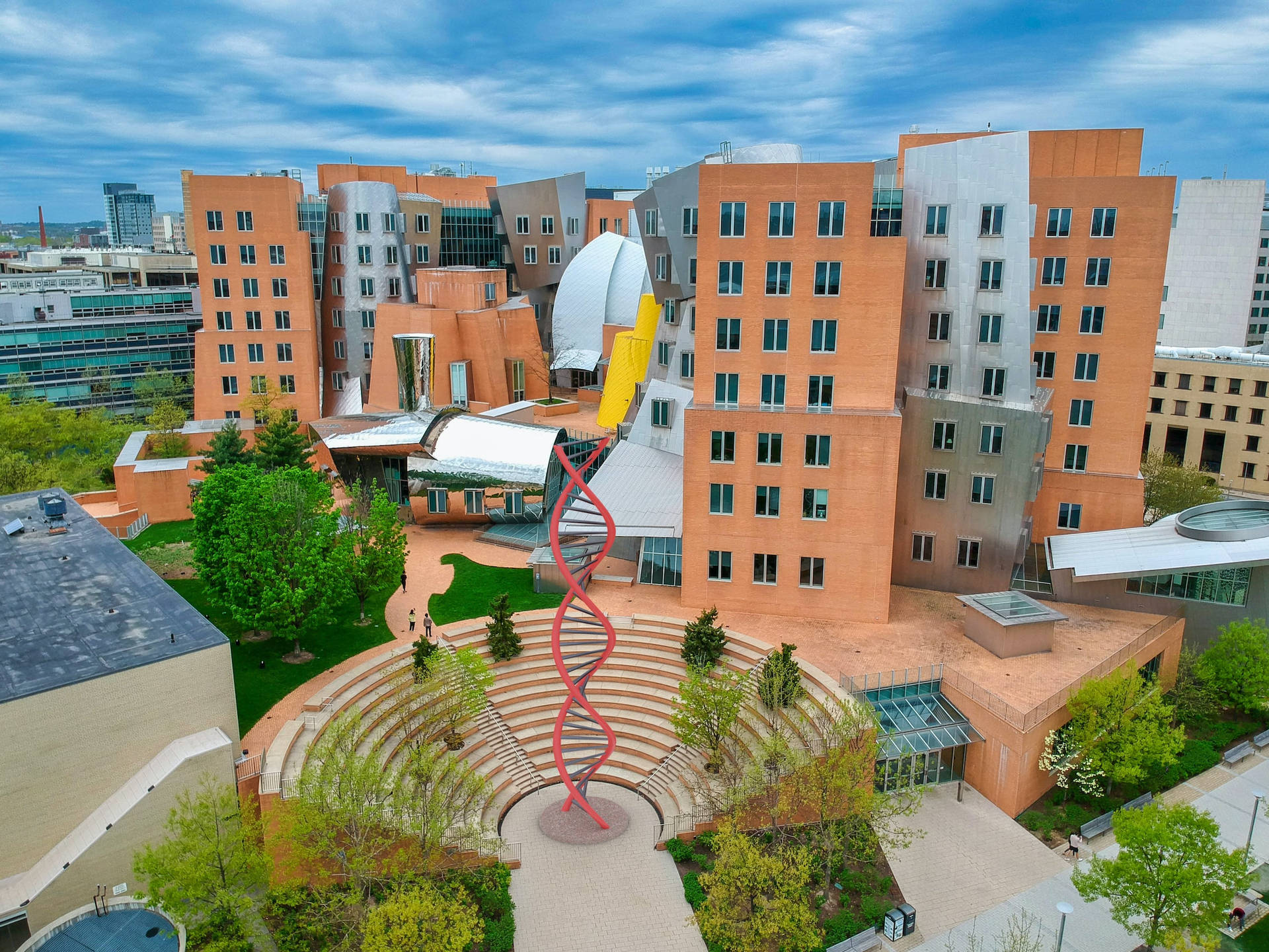 Aerial View Of Stata Center Mit Background