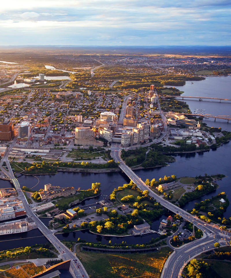 Aerial View Of The Entire Ottawa City Background