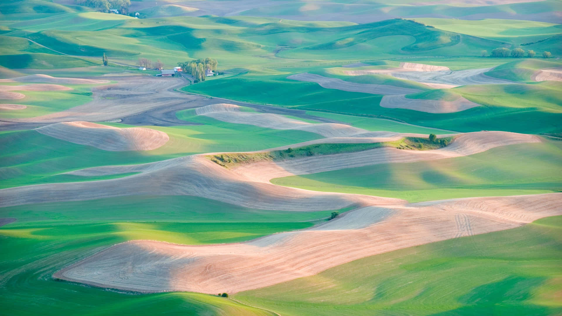 Aerial View Of The Prairies In The State Of Washington Background