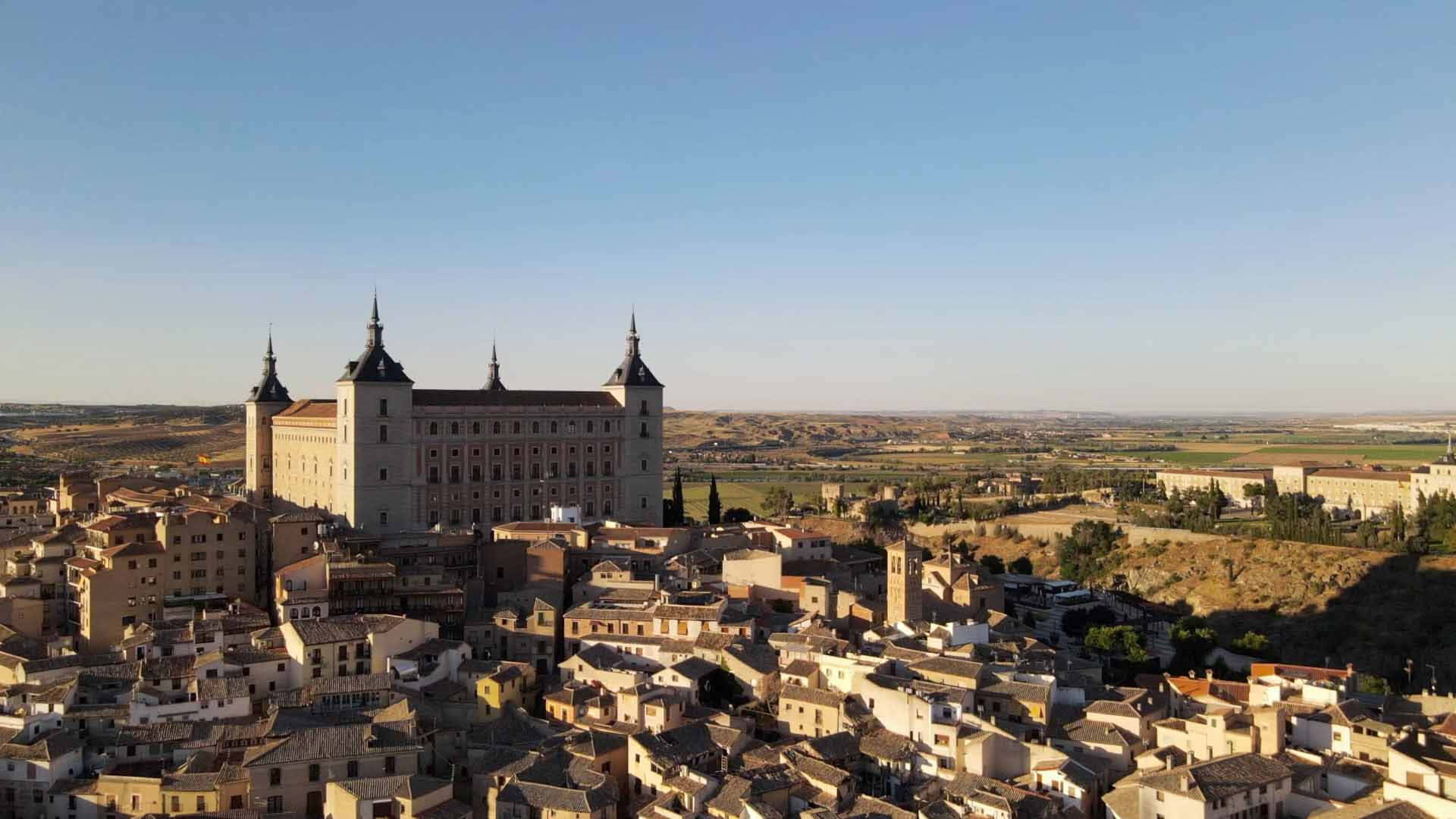 Aerial View Of Toledo Cathedral Background