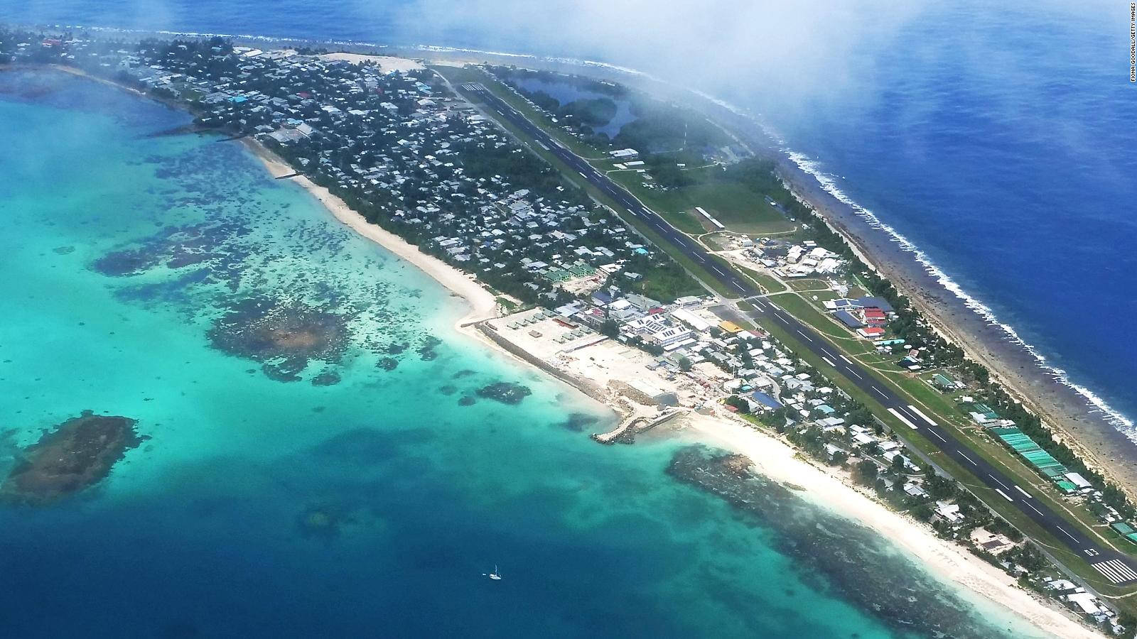 Aerial View Of Tuvalu Water Background