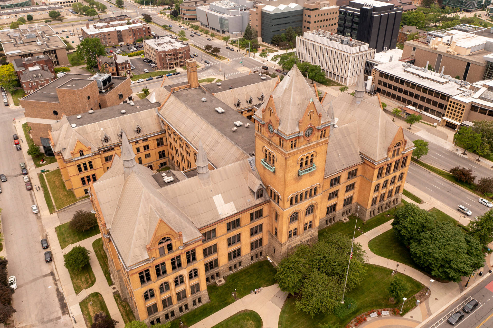 Aerial View Of Wayne State University