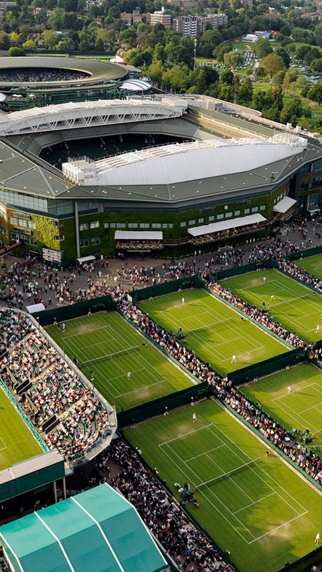 Aerial View Of Wimbledon Tennis Court Background