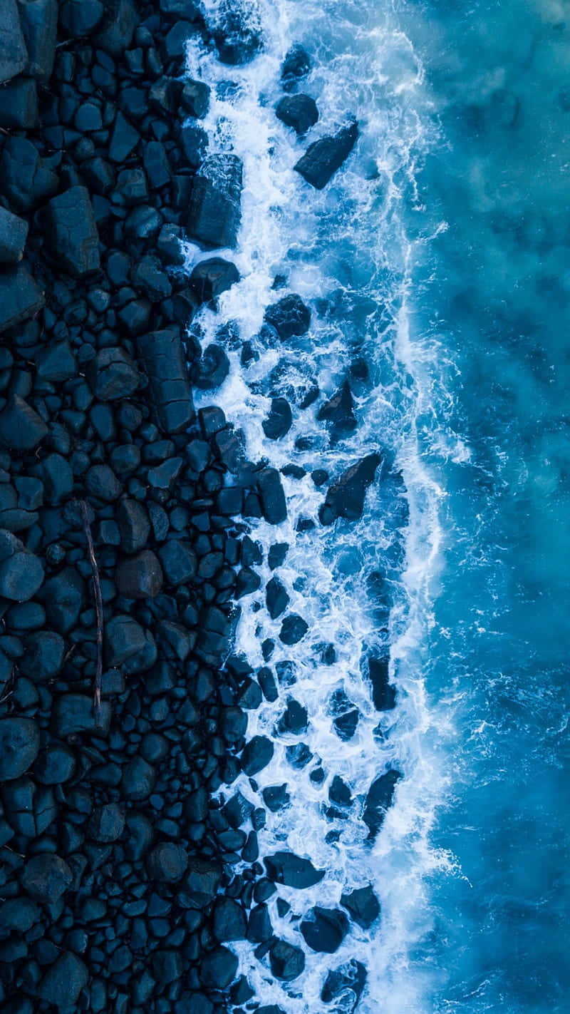 Aerial View Seafoam Rocks Pattern Background