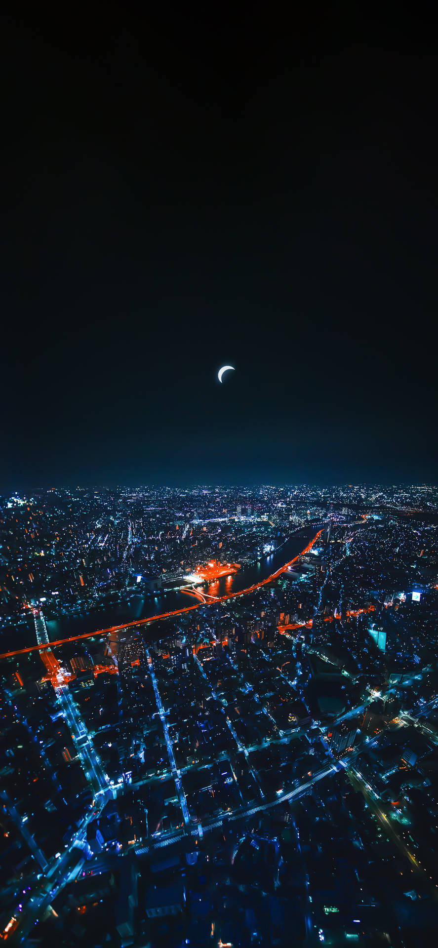 Aerial View Skytree In Tokyo City At Night