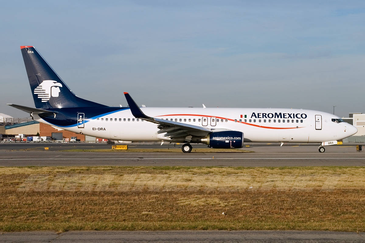 Aeromexico Airline Boeing 737-800 On Standby Background