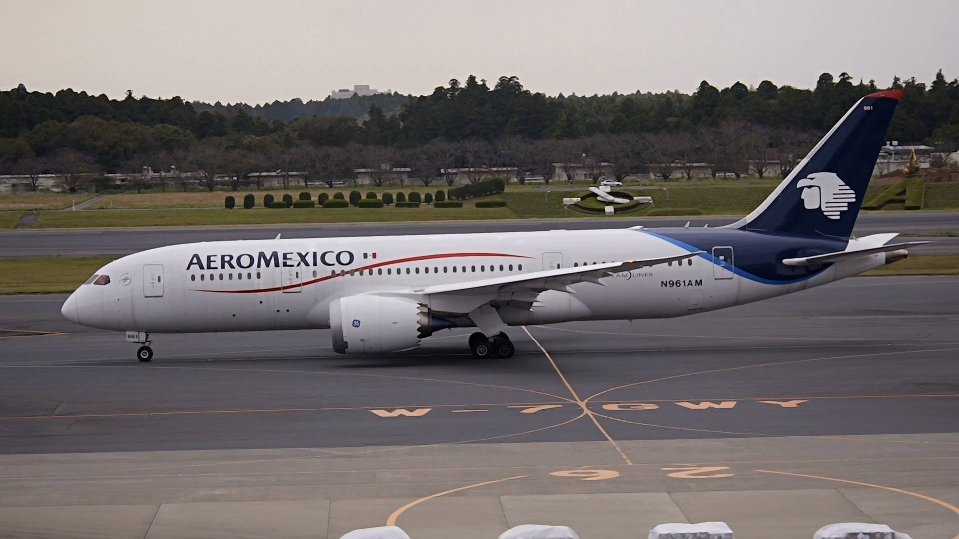 Aeromexico Boeing 787-8 Dreamliner In Mid-flight Background