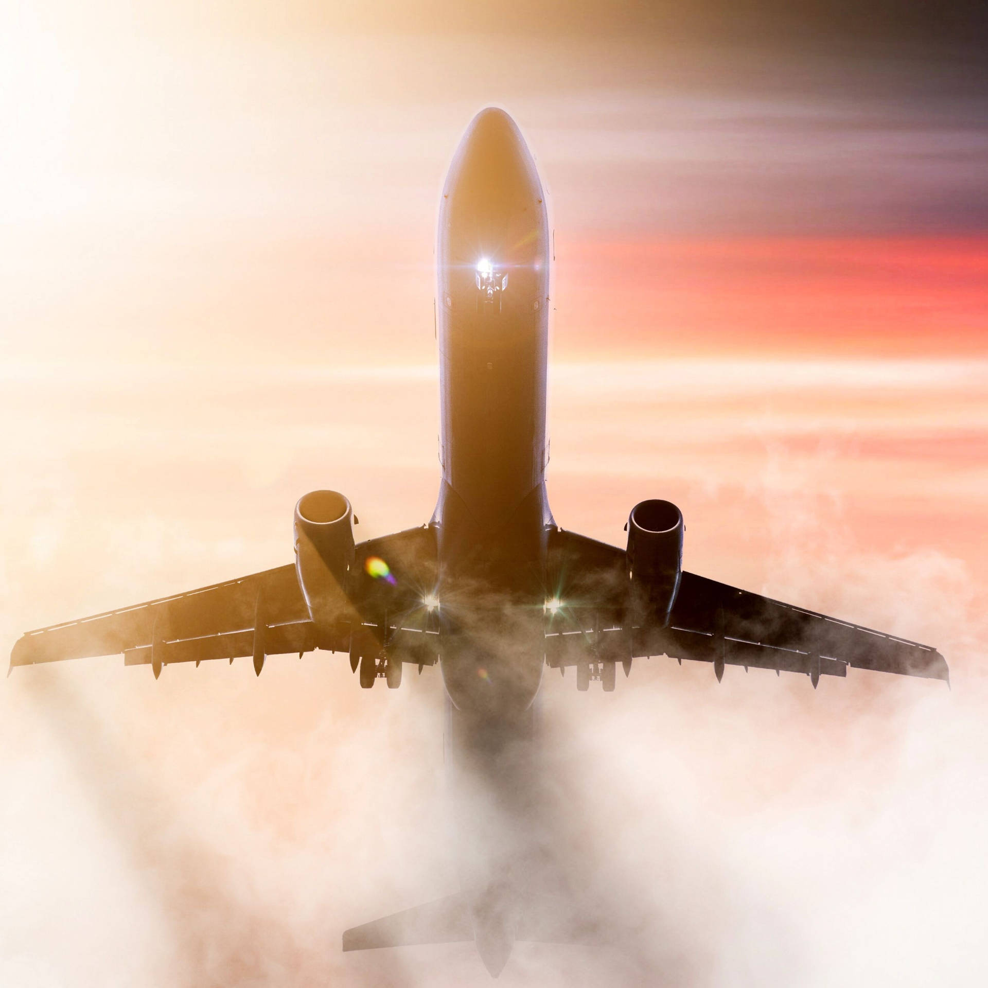 Aeroplane Bright Clouds