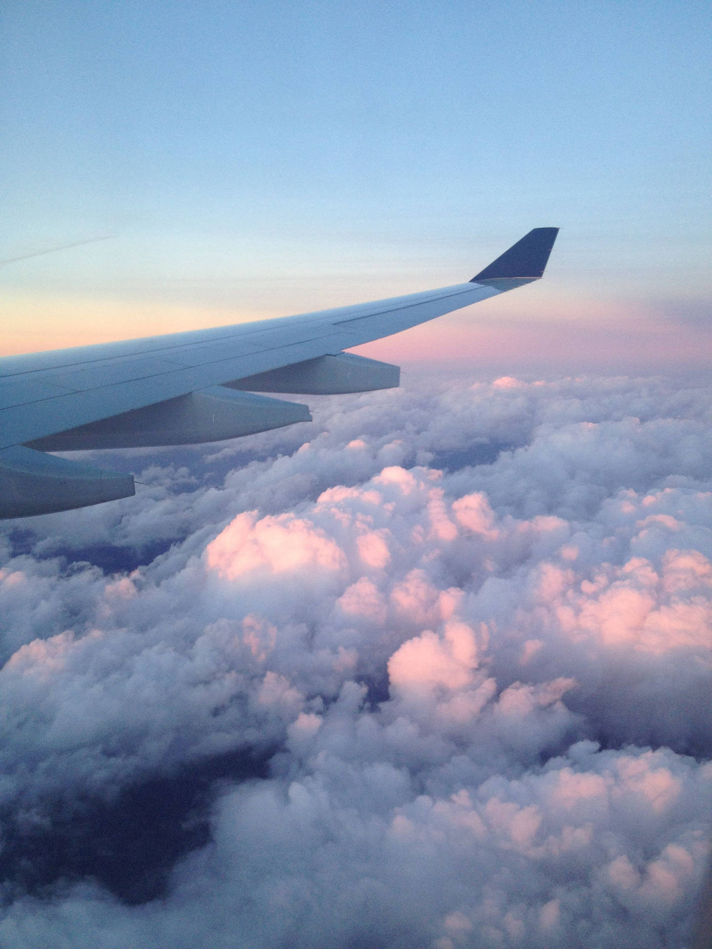 Aeroplane Cloudy Purple Sky Background