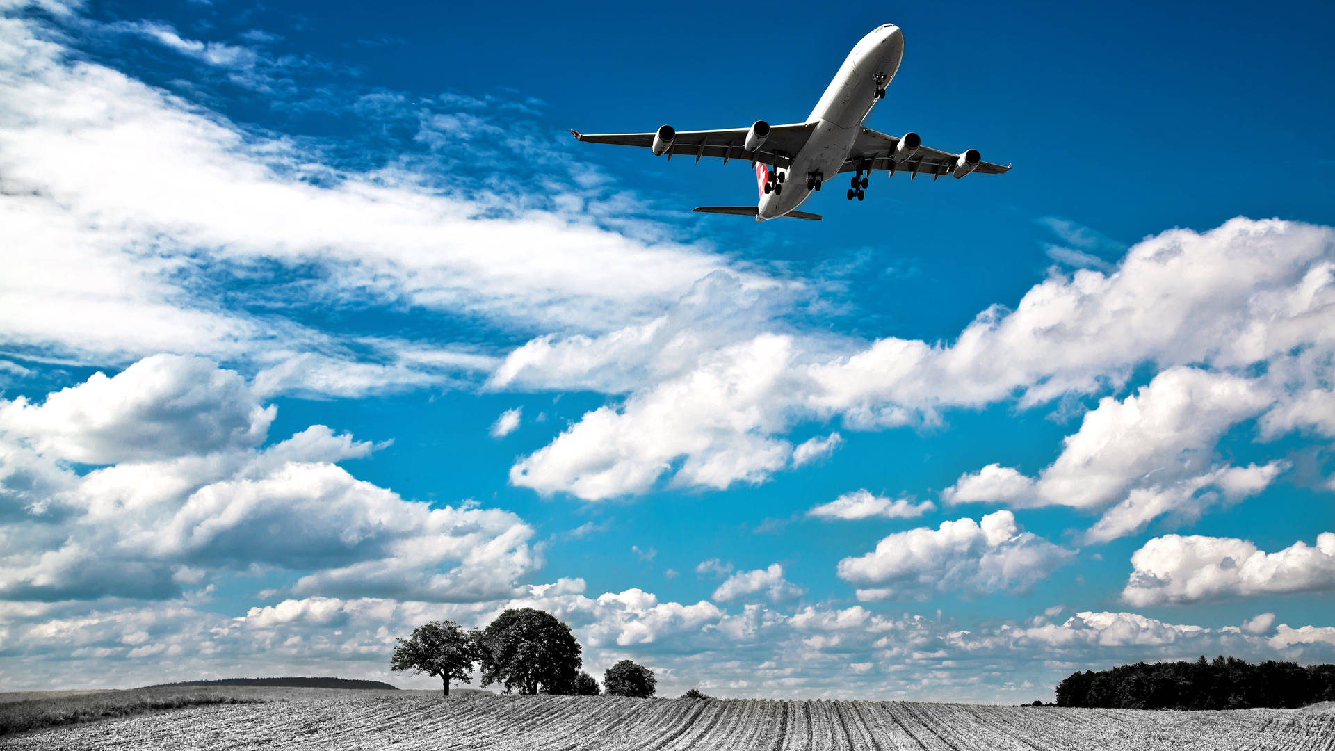 Aeroplane Field View Background