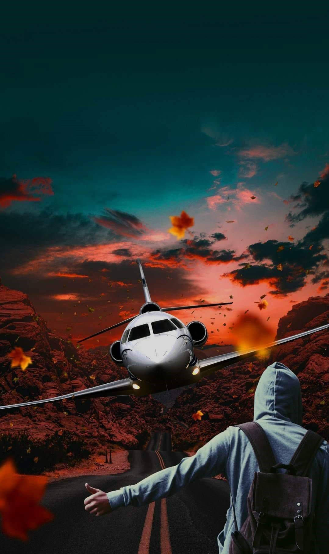 Aeroplane Man Art Background