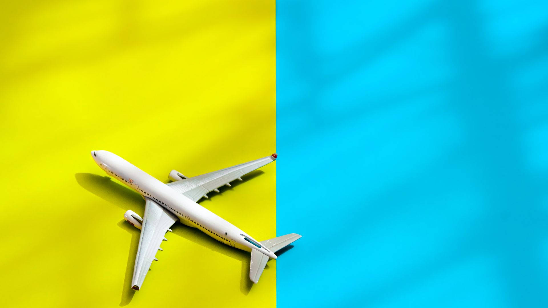 Aeroplane Yellow Blue Poster