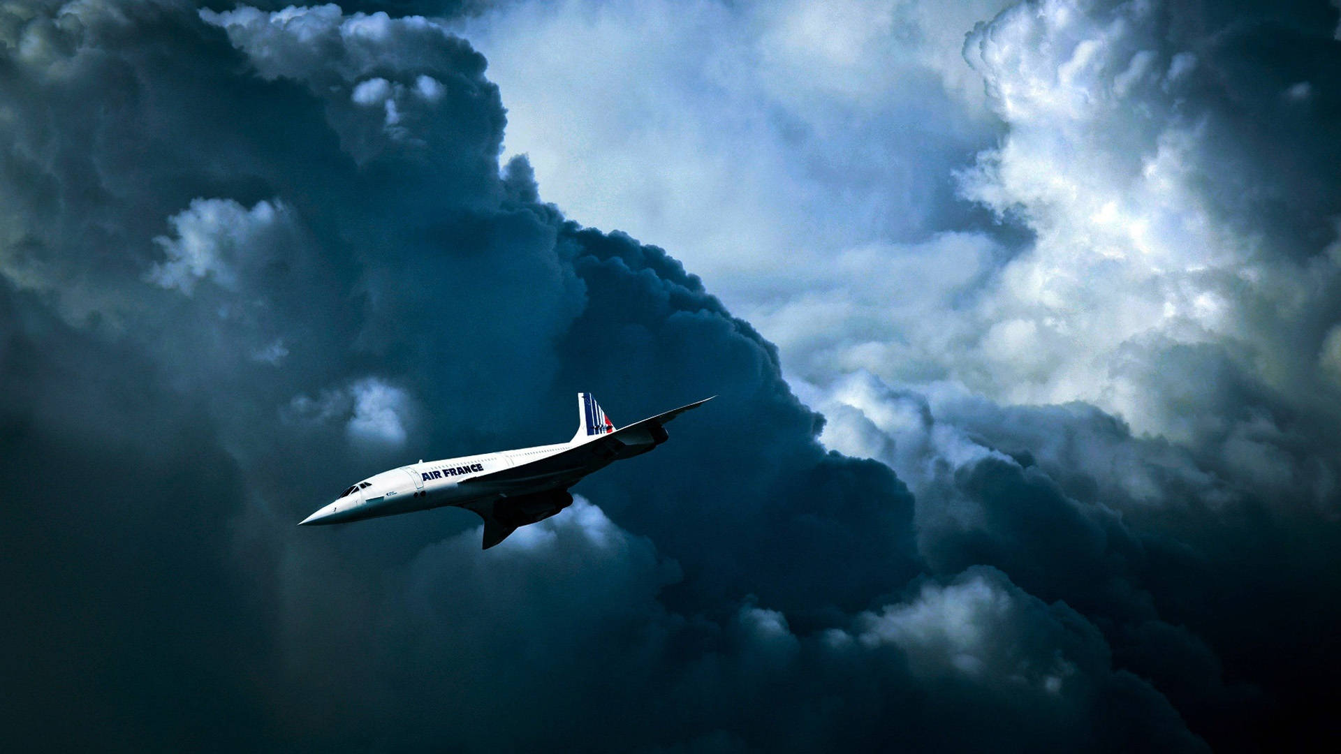 Aesthetic Air France Concorde Supersonic Airliner Background