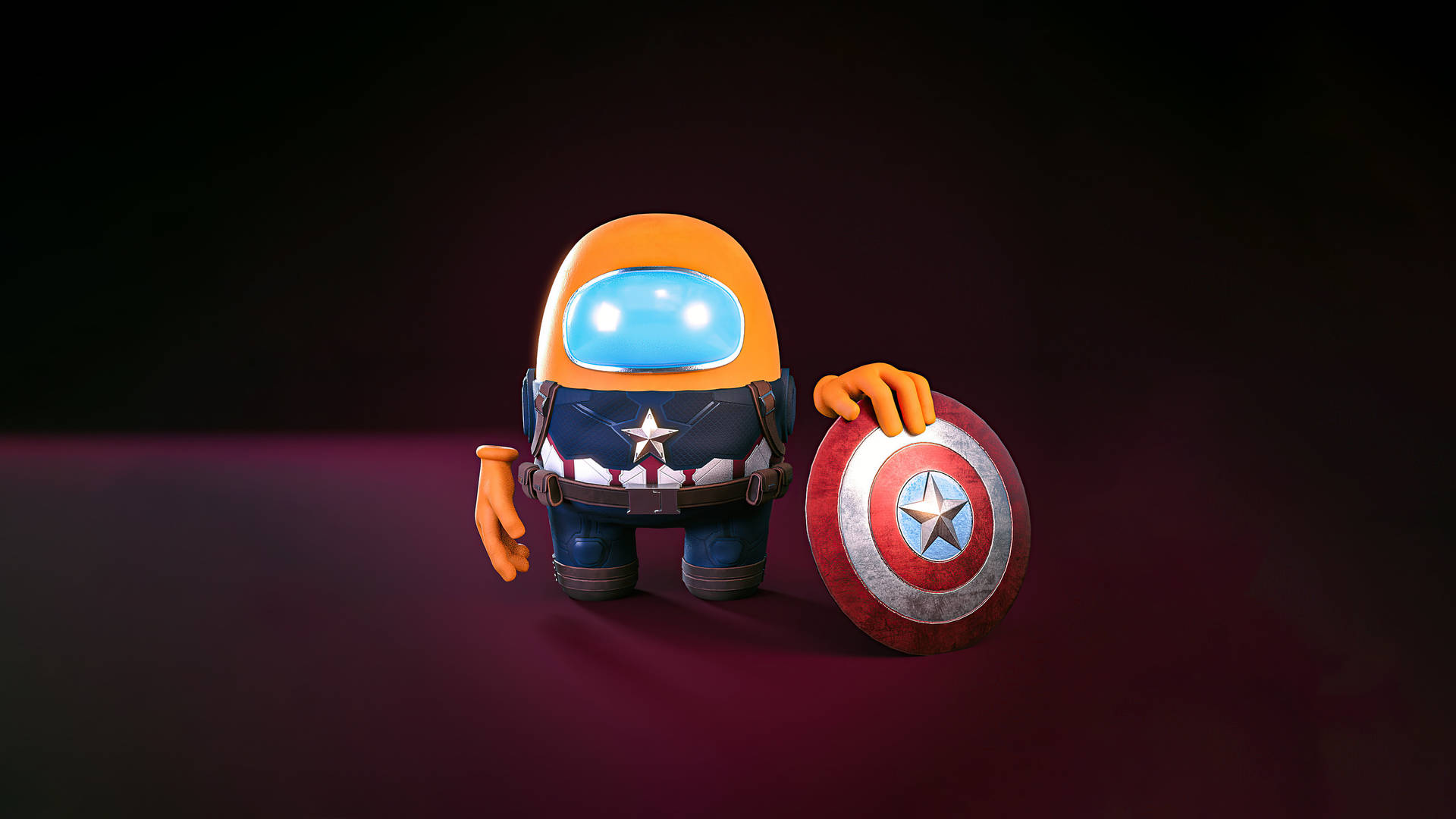 Aesthetic Among Us Captain America Suit Background