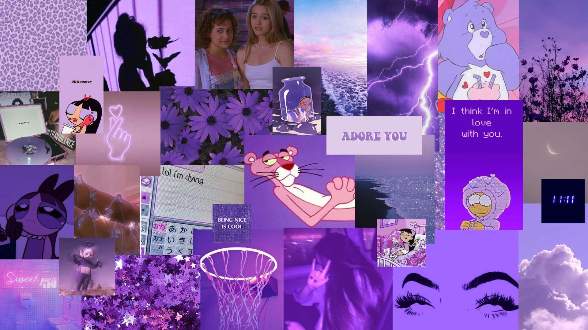Aesthetic And Grunge Desktop Aesthetic With A Splash Of Purple