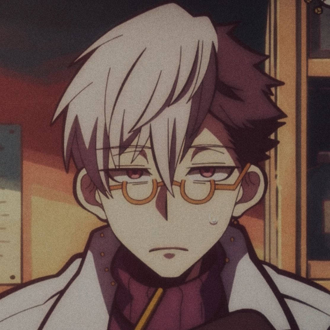 Aesthetic Anime Boy Icon Bored Expression Background